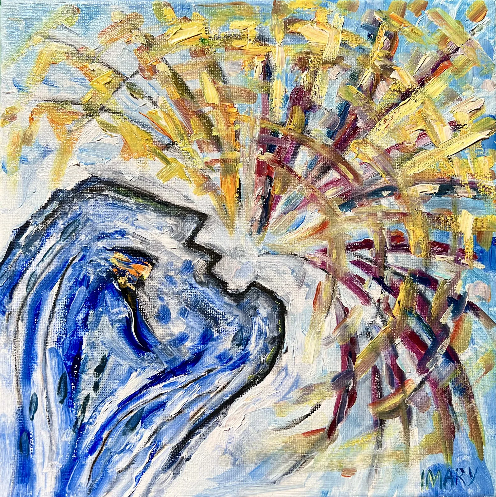 Зображення "Turmoil" від IMARY, розмір: 25 × 25, матеріали: canvas, oil, медіум: Painting, серія: Metanoia, ціна: €600